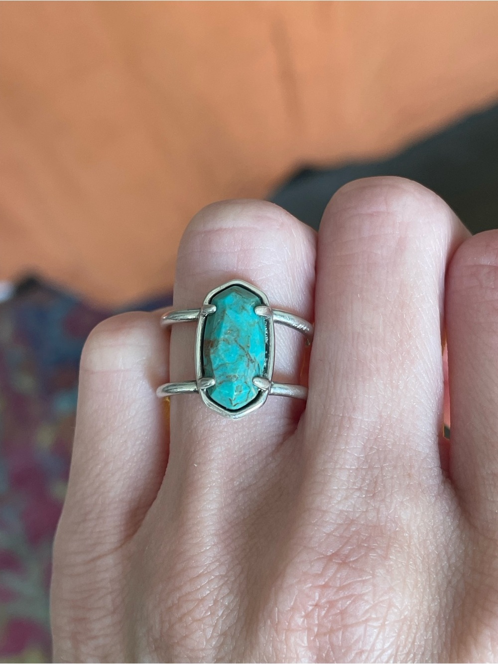 Silver turquoise ring size 5